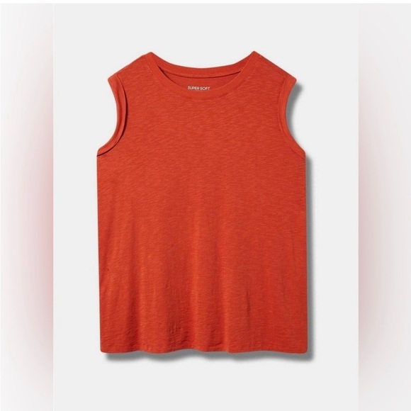 TORRID Super Soft Slub Crew Neck Roll Sleeve Muscle Tank NWT - Picture 1 of 8
